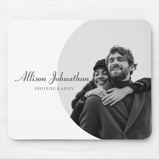 Stijlvolle, aangepaste foto zwart-wit muismat (Voorkant)