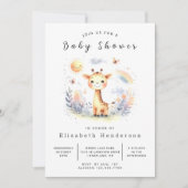 Stijlvolle aangepaste Giraffe Baby shower Kaart (Voorkant)