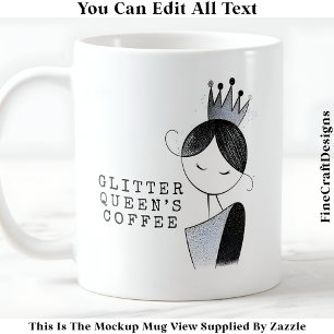 Stijlvolle Aangepaste Glitters Schitterende Koning Koffiemok