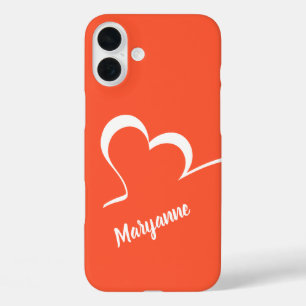 Stijlvolle aangepaste hartennaam en telefoonkwesti iPhone 16 plus hoesje