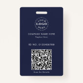 Stijlvolle aangepaste ID-badge – Logo & scanbare Q Badge (Voorkant)