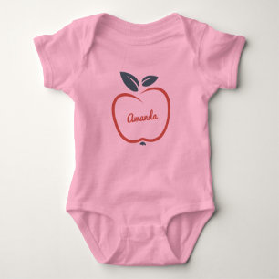 Stijlvolle aangepaste kleding voor Apple-tekst Romper