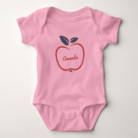 Stijlvolle aangepaste kleding voor Apple-tekst Romper (Voorkant)