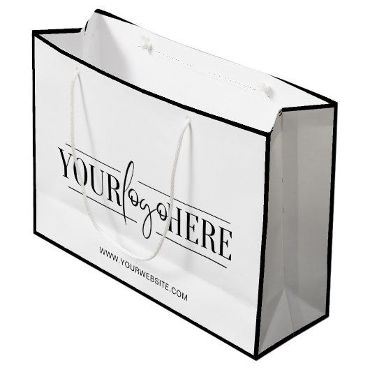 Stijlvolle aangepaste Logo met website minimalist Groot Cadeauzakje (Voorkant Gekanteld)