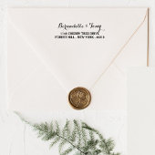 Stijlvolle aangepaste naam en adres — houten kunst rubberstempel