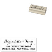 Stijlvolle aangepaste naam en adres — houten kunst rubberstempel (Gestempeld)