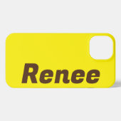 Stijlvolle aangepaste naam Modern Monogram Geel iPhone Hoesje (Achterkant horizontaal)