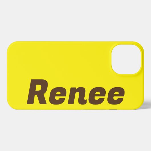 Stijlvolle aangepaste naam Modern Monogram Geel iPhone Hoesje (Achterkant horizontaal)