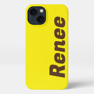 Stijlvolle aangepaste naam Modern Monogram Geel iPhone 13 Hoesje