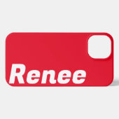 Stijlvolle aangepaste naam Modern Monogram rode kl iPhone Hoesje (Achterkant horizontaal)