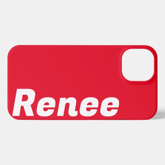 Stijlvolle aangepaste naam Modern Monogram rode kl iPhone Hoesje (Achterkant horizontaal)