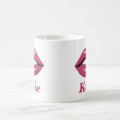 Stijlvolle aangepaste naam Mok met roze lippen (Center)