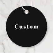 Stijlvolle aangepaste naam of andere tekst | Zwart Bedankjes Labels (Voorkant)