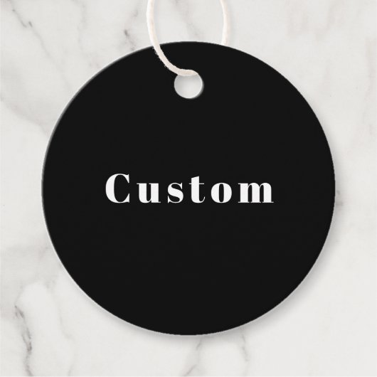 Stijlvolle aangepaste naam of andere tekst | Zwart Bedankjes Labels (Voorkant)