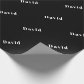 Stijlvolle aangepaste naam of andere tekst | Zwart Cadeaupapier (Hoek)