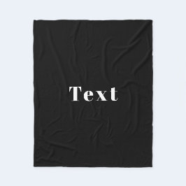 Stijlvolle aangepaste naam of andere tekst | Zwart Fleece Deken