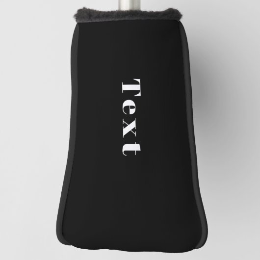 Stijlvolle aangepaste naam of andere tekst | Zwart Golfheadcover (Draai 90)