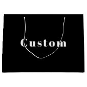 Stijlvolle aangepaste naam of andere tekst | Zwart Groot Cadeauzakje (Voorkant)