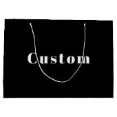 Stijlvolle aangepaste naam of andere tekst | Zwart Groot Cadeauzakje (Achterkant)