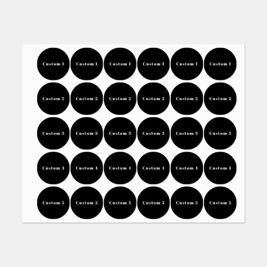 Stijlvolle aangepaste naam of andere tekst | Zwart Labels (Vel)