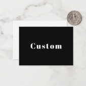 Stijlvolle aangepaste naam of andere tekst | Zwart Notitiekaartje (Voorkant / Achterkant in situ)