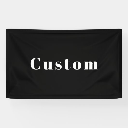 Stijlvolle aangepaste naam of andere tekst | Zwart Spandoek (Horizontaal)