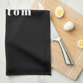 Stijlvolle aangepaste naam of andere tekst | Zwart Theedoek (Quarter Fold)