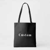 Stijlvolle aangepaste naam of andere tekst | Zwart Tote Bag (Voorkant)
