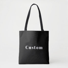 Stijlvolle aangepaste naam of andere tekst | Zwart Tote Bag