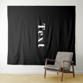 Stijlvolle aangepaste naam of andere tekst | Zwart Wandkleed (In Situ (horizontaal))