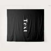 Stijlvolle aangepaste naam of andere tekst | Zwart Wandkleed (Voorkant (horizontaal))