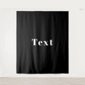 Stijlvolle aangepaste naam of andere tekst | Zwart Wandkleed (Voorkant)