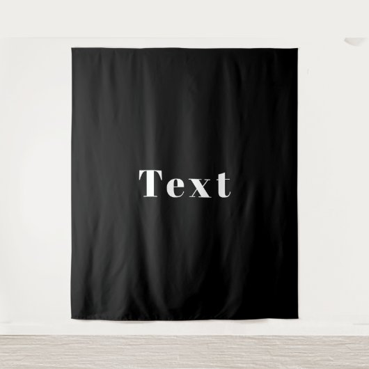 Stijlvolle aangepaste naam of andere tekst | Zwart Wandkleed (Voorkant)