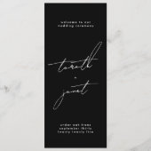 Stijlvolle aangepaste namen Trouwceremonie Program Programmakaart (Voorkant)