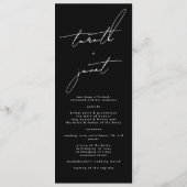 Stijlvolle aangepaste namen Trouwceremonie Program Programmakaart (Achterkant)