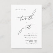 Stijlvolle aangepaste namen Zwart Wit Huwelijksrec Informatiekaartje (Voorkant)