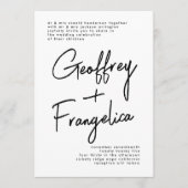 Stijlvolle aangepaste namen zwart withuwelijk kaart (Voorkant)