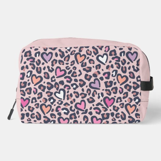 Stijlvolle aangepaste toilettas | luipaardhart toilettasje (Achterkant)