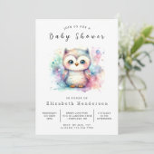 Stijlvolle aangepaste uil Baby shower Kaart (Staand voorkant)