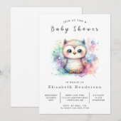 Stijlvolle aangepaste uil Baby shower Kaart (Voorkant / Achterkant)