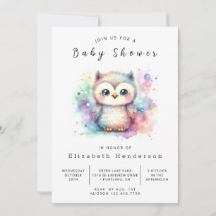 Stijlvolle aangepaste uil Baby shower Kaart