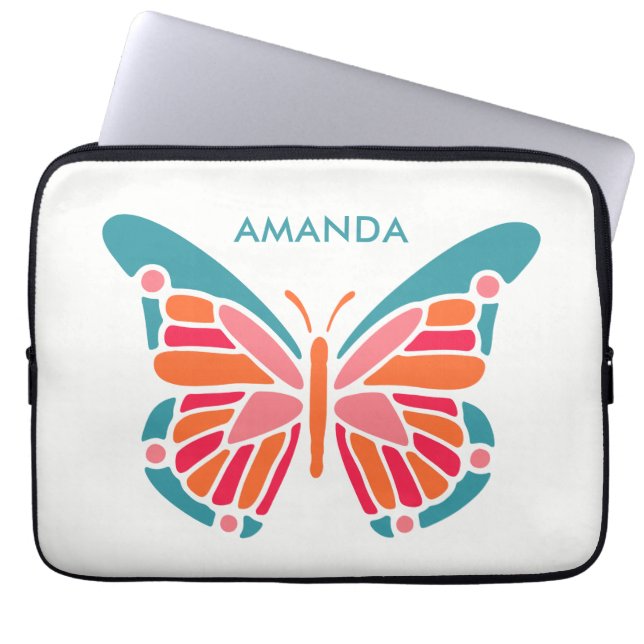 Stijlvolle, aangepaste vlinder laptophoezen laptop sleeve (Voorkant)