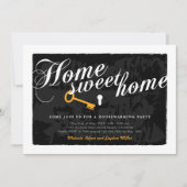 Stijlvolle Aangepaste Zwarte Wit-Housewarming Uitn Kaart (Voorkant)