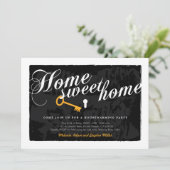 Stijlvolle Aangepaste Zwarte Wit-Housewarming Uitn Kaart (Staand voorkant)