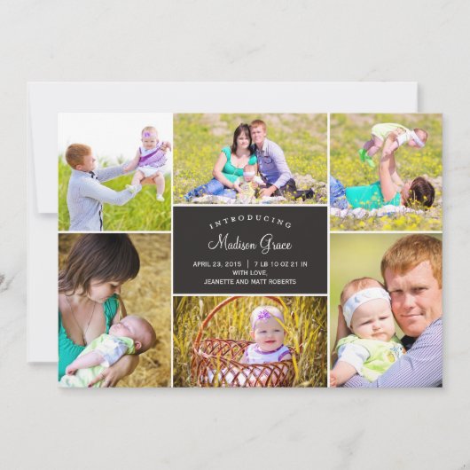 Stijlvolle aankondiging van de geboorte van Collag (Voorkant)