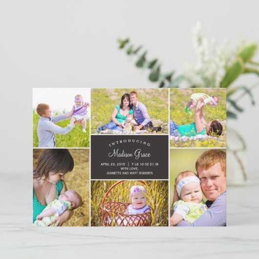 Stijlvolle aankondiging van de geboorte van Collag (Staand voorkant)