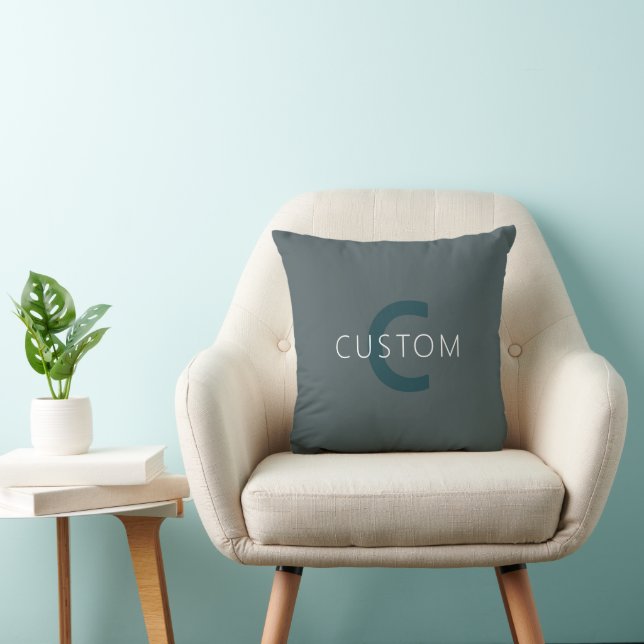 Stijlvolle Aanpasbare Monogram Sjabloon Kussen (Stoel)
