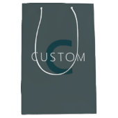 Stijlvolle Aanpasbare Monogram Sjabloon Medium Cadeauzakje (Voorkant)