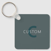 Stijlvolle Aanpasbare Monogram Sjabloon Sleutelhanger (Voorkant)
