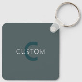 Stijlvolle Aanpasbare Monogram Sjabloon Sleutelhanger (Achterkant)